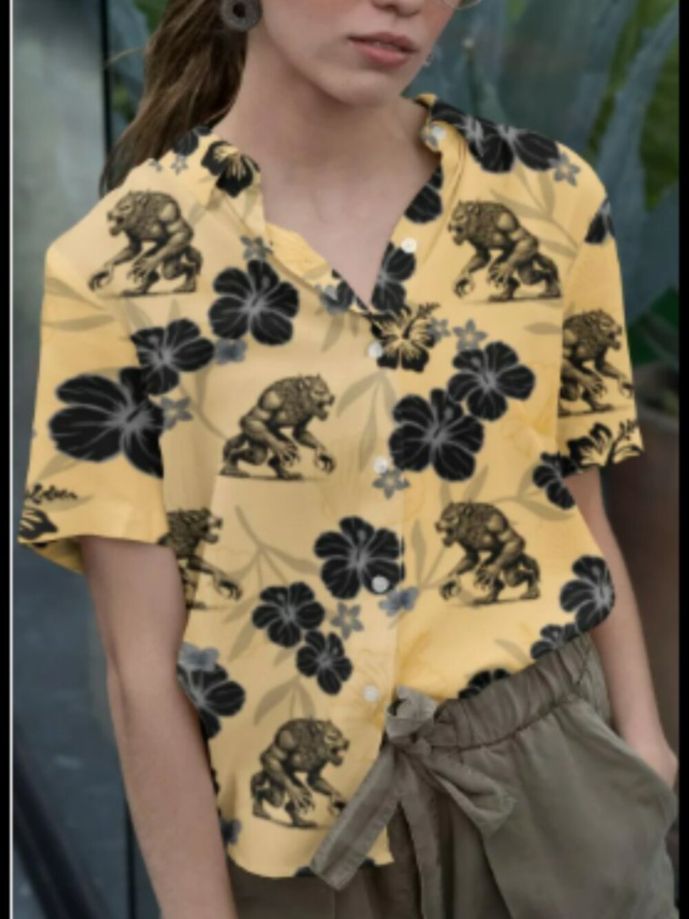 Werewolf Hawaiian Shirt: Cryptid Button-Down Shirt